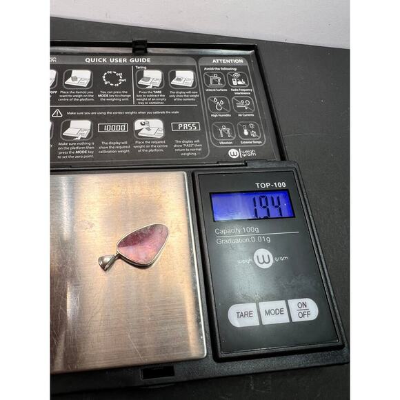 NEW Bi color pink tourmaline sterling silver pendant 1.94 grams - Picture 8 of 10